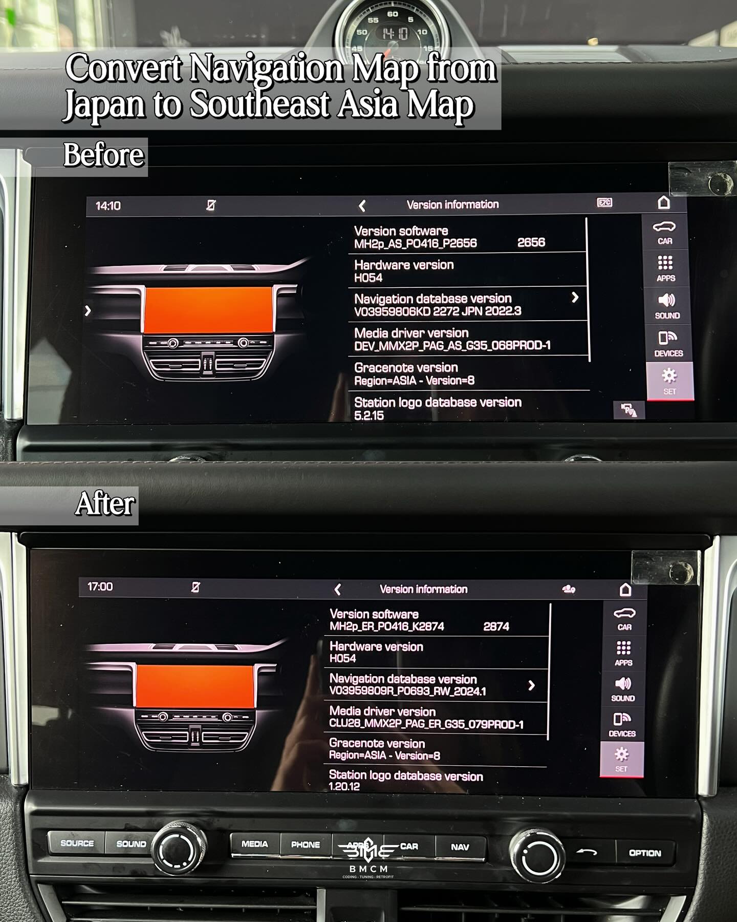Porsche PCM 5 Japan Navigation Conversion
