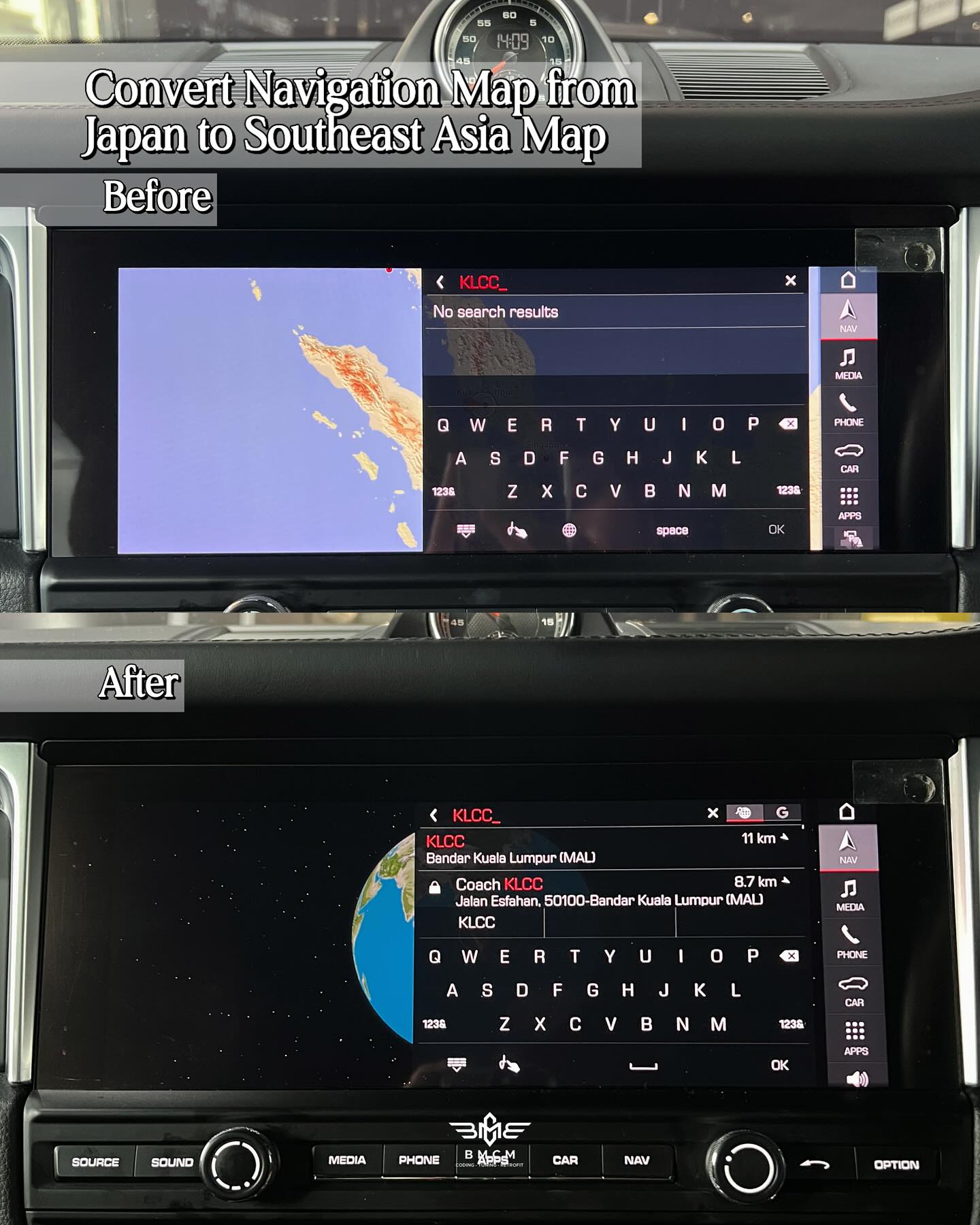 Porsche PCM 5 Japan Navigation Conversion